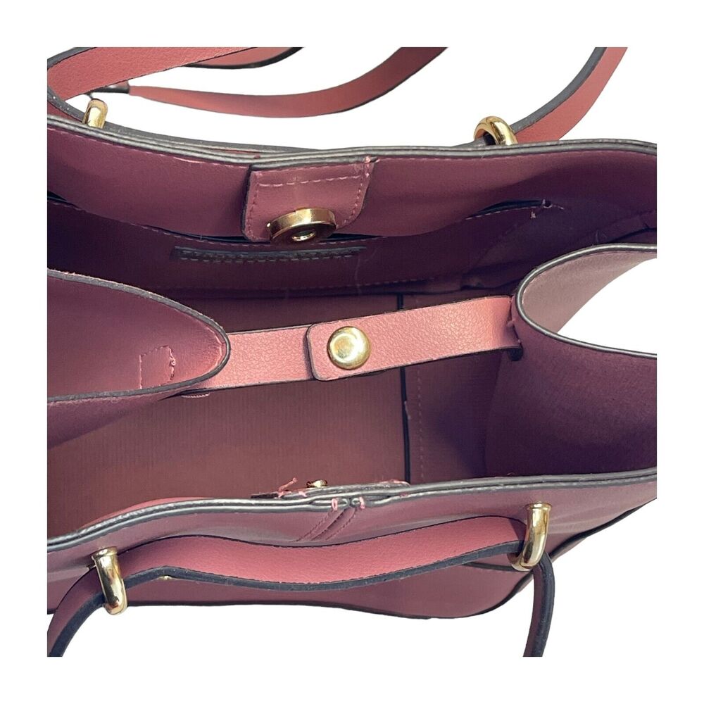 Christian Siriano for Payless Womens Handbag Pink Faux Leather Snap Shoulder Bag - Picture 8 of 11